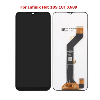 Infinix Hot 10T X689C 10S X689 / Hot 10 X682/ 10i X659/10 lejátszásához X688/10 Lite X657 LCD kijelző érintőképernyős digitalizáló szerelvény