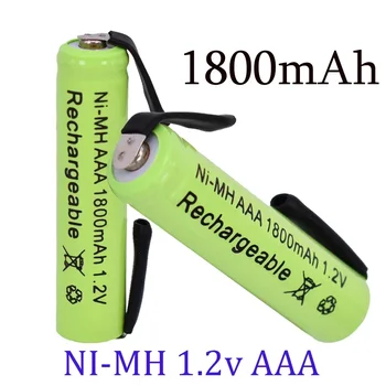 Ingyenes szállítás2-20DB 1,2 V 1800mAh Ni-MH AAA elemcella, forrasztófülekkel a Philips Braun elektromos borotvához, borotvához, fogkeféhez