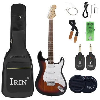 IRIN 22 Frets ST elektromos gitár 39 hüvelykes 6 húros juhartest elektromos gitárra erősítőpedállal vezeték nélküli adó-vevő