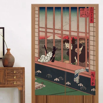 Japán Anime Ajtó Szövet Függöny Étterem Sushi Ramen Shop Rajzfilm Art Izakaya Snack Club