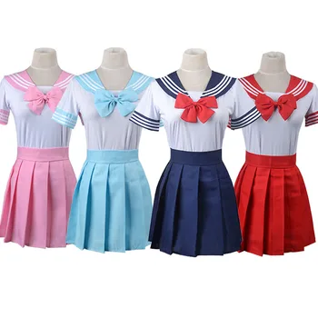Japán koreai lányok tengerész egyenruha diák JK egyenruha miniszoknya anime cosplay ruhák jelmez matróz öltöny női plus size