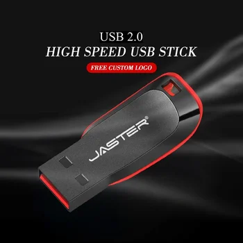 JASTER Hordozható fekete Üzleti USB flash meghajtók Pen Drive 128GB 64GB Real Capacity Memory Stick 4GB Free Key Chain USB stick 32G
