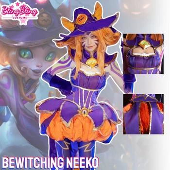 Játék LOL Elbűvölő cosplay Neeko jelmez Elbűvölő Neeko Cosplay jelmez Halloween jelmezek és Neeko Cosplay paróka