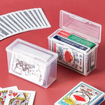 Játékkártya tároló tok Műanyag kártya tároló doboz Többcélú szervező kis tárgyakhoz Pattanások Zárt száj Átlátszó játék
