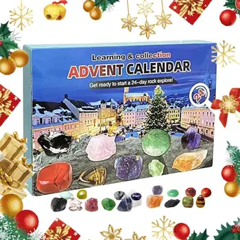 Karácsonyi adventi naptár Drágakő gyűjtemény Visszaszámlálás a karácsonyi sziklákig Ásványok Kövületek Adventi naptár Játék ajándékok