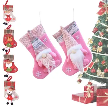 Karácsonyi ajándék cukorka táska Karácsonyi harisnya zsák Noel karácsonyi díszek otthonra Navidad 2022 újévi zokni karácsonyfa dekoráció