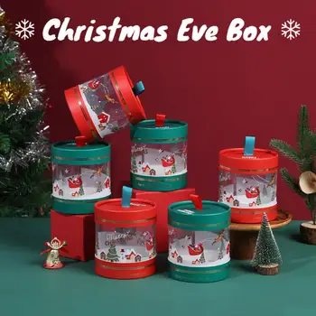 Karácsonyi alma dobozok Nyitott ablak Átlátszó karácsony esti ajándékdobozok Cukorka kekszek Csokoládé csomagoló dobozok Ünnepi kellékek