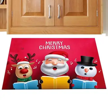 Karácsonyi bejárati ajtó takaró karácsonyi takaró szőnyeg a fürdőszobához Újrafelhasználható boldog karácsonyt fürdőszobaszőnyegek téli karácsonyi lábtörlő