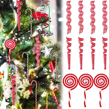 Karácsonyi cukorka nád nyalóka medálok karácsonyfa függő dekoráció otthoni karácsonyi díszekhez újévi Navidad ajándékok