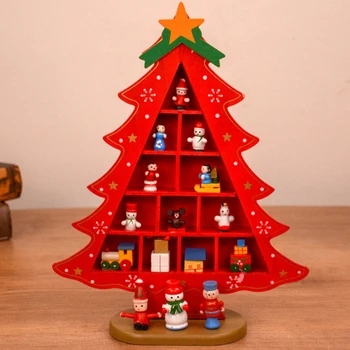Karácsonyi díszek Fa karácsonyfa Kreatív jelenet elrendezés Díszek Háromdimenziós piros karácsonyi asztal asztali dekoráció