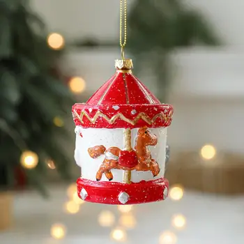 Karácsonyi függő dekoráció Karácsonyi dísz Fényes karácsonyfa medál zsinórral Ünnepi karácsonyi témájú függő dísz partihoz