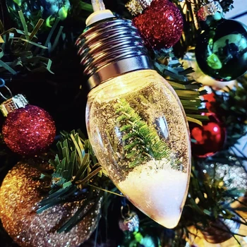 Karácsonyi füzér fény karácsonyfa LED lámpa dekoratív hógömb lámpák függő medálok otthoni karácsonyi dekorációhoz