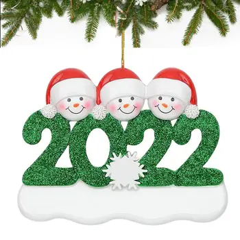 Karácsonyi hóember család 2022 Egyedi írható családi karácsonyi díszek 2022 Lógó karácsonyi dekoráció fa nappalihoz