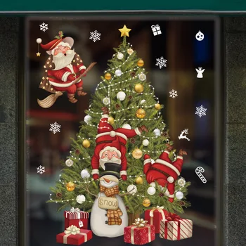 Karácsonyi Mikulás ablak matricák Fali díszek Karácsonyi medál Boldog karácsonyt otthoni dekorációhoz Újévi matricák Dísz