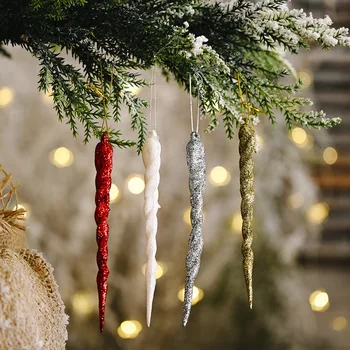Karácsonyi szimuláció Jég karácsonyfa Függő dísz Hamis jégcsap medál party Karácsonyi újévi dekoráció