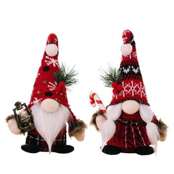 Karácsonyi törpék Díszek Hosszú kalap Svéd Tomte Plüss Gnóm karácsonyi díszekhez, kézzel készített hosszú szakállú Mikulás G5AB