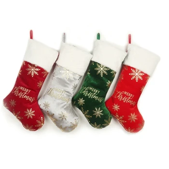 Karácsonyi zokni függő díszek Gyapjú zokni cukorka táska dekoratív ajándéktáska