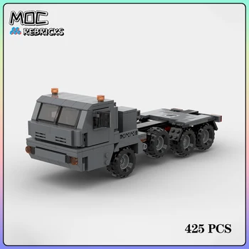 Katonai felszerelés Baz-6402-012 Tüzérségi vontatott rakétajármű MOC építőelem modell összeszerelő készlet DIY kijelző gyermek játék ajándék