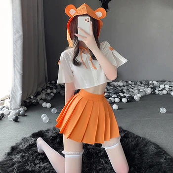 Kawaii nők Csintalan iskoláslány Cosplay jelmez Japán anime egyenruha miniszoknyával Szexi diákok Fehérnemű szerepjáték ruhák