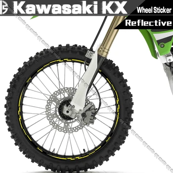 Kawasaki KX 450 250F 2020-2021 21 19 motorkerékpár kerék matrica fényvisszaverő motocross felni csíkos szalagos agy tartozékok