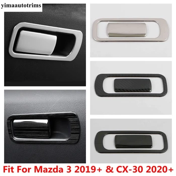 Kesztyűtartó fogantyúja flitteres panel dekorációs burkolat a Mazda 3 2019-2023 / CX-30 2020-2023 rozsdamentes acél kiegészítők belső