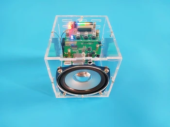 Kettős 18650 töltés Bluetooth Audio DIY készlet nagy volumenű hideg színű fény átlátszó számítógépes hangszóró készlet