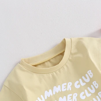 Kislány ruhák kisgyermek nyári ruhák Nyári klub nyomtatás rövidnadrág Ujjas póló rövidnadrág szett 2 részes pulóver