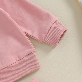 Kislányok 2 részes pulóver nadrág ruha Letter Print pulóver felső melegítőnadrág szett kisgyermek őszi téli ruhák