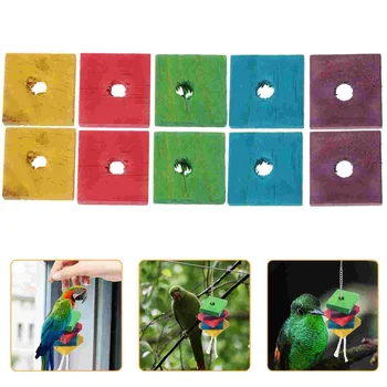 Kisállat madár rágó fa klipek Oktatóketrec tartozék DIY kézműves fa klipek Papagáj harapás játék