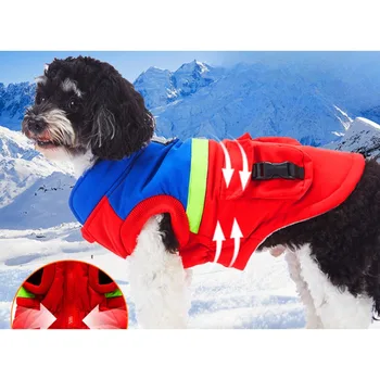 Kisállat ruhák Kutya ruhák sötétben világító pamuttal párnázott kutya téli ruhák Wag gyapjú mellkas hát pamut párnázott kutya divat kabát