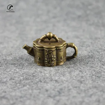 Klasszikus bronz bambusz tea kisállat ujj teáskanna tea kisállat kis zsebes teáskészlet füstölő égő díszek gyönyörű asztal dekoráció