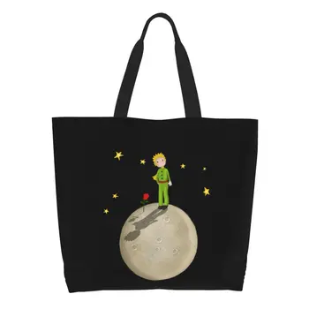 Klasszikus fikció A kis herceg bevásárlótáska Vállvászon táska Tartós Franciaország mesebeli élelmiszerboltok Vásárlói táskák