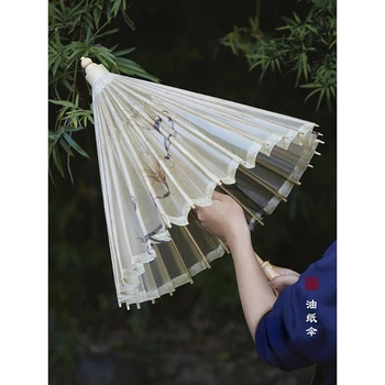 Klasszikus olajpapír esernyő eső- és napvédelem Tiszta, kézzel készített kínai ősi esernyő Hanfu tánckellékek esernyő ajándék