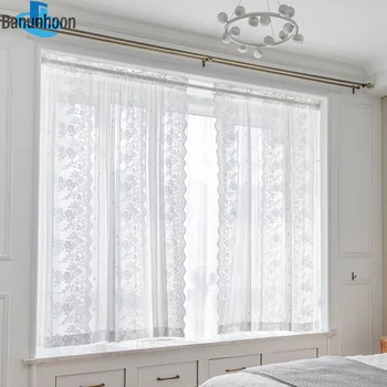 koreai pásztori gyönyörű csipke tüll függönyök a nappalihoz hálószoba kész hímzés puszta ablak scarenek erkély esküvő