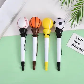 Kosárlabda dekorációs toll újdonság Sport-témájú dekompressziós Bounce golyóstoll készlet diákoknak Kosárlabda Labdarúgás Tenisz