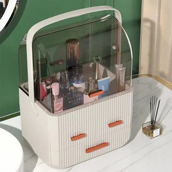 Kozmetikumok átlátszó tárolódoboz Home hálószoba asztali porálló bőrápolási termékek Rúzs ékszerek Szendvicsek Szervező