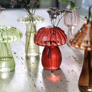 Kreatív gomba üveg váza növény hidroponikus terrárium művészeti növény hidroponikus asztal váza üveg kézműves asztal egyszerű dekoráció