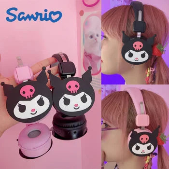 Kulomi Hello Kitty Cut Bluetooth fejhallgató vezeték nélküli fejhallgatók Anime rajzfilm sztereó fejhallgató fülhallgató divat Hottie Y2k játékok ajándékok
