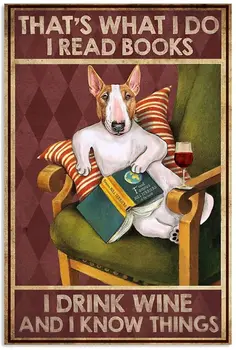 Kutya és vörösbor poszter Házirend Fali művészet, én vagyok a barátod A partnered uszkár Kép bullterrier Volt egyszer egy poszter