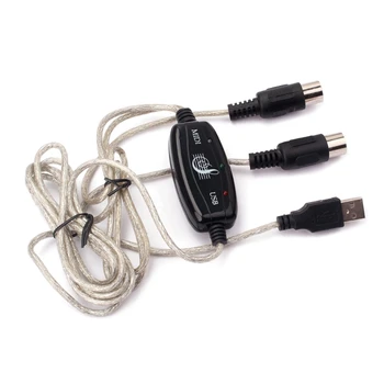  kábel billentyűzet PC-hez USB MIDI kábel átalakító USB IN-OUT MIDI adapter PC-zene Billentyűzet kábel 448D