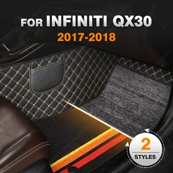 Kétrétegű autó padlószőnyegek Infiniti QX30 2017 2018 egyedi automatikus lábpárnák autó szőnyegborítás belső kiegészítők