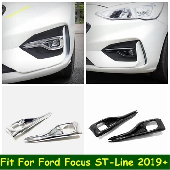 Külső felszerelési készlet Első ködlámpák Lámpák burkolata Ford Focus MK4 2019 - 2021 ST-Line króm / szénszálas megjelenésű ABS