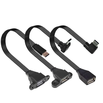 Lapos 90 fokos USB C OTG adapter, C típusú apa - USB 2.0 anya, alkalmas mobiltelefonokhoz és számítógépekhez C-típusú interfésszel