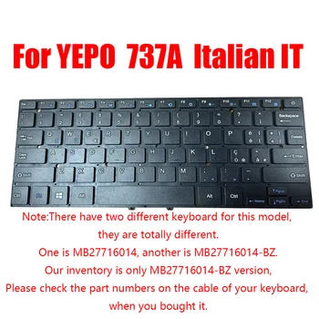 Laptop csere billentyűzet YEPO 737A MB27716008-BZ MB27716014-BZ YXT-NB93-49 YXT-NB93-48 PRIDE-K2697 VER:A1 olasz IT Új