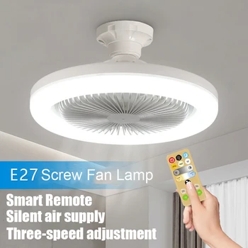 LED mennyezeti ventilátor fénnyel és távirányítóval E27 LED izzó Univerzális AC85V-265V mennyezeti lámpa 2 az 1-ben kreatív világítási ventilátor lámpa