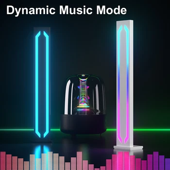 LED RGB fénysáv hangvezérlés alkalmazás Színes zene Intelligens pickup fény játék asztal Hálószoba Éjszakai fény hangulat Lámpafény RGB