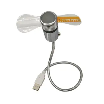 Led óraventilátor hőmérséklettel Személyes valós idejű dispaly USB óra ventilátor hattyúnyak ventilátor nyári irodai laptop notebook modulhoz
