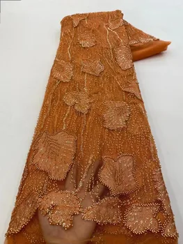 Legújabb luxus elegáns francia hímzés vőlegény csipke szövet afrikai nigériai flitterekkel szövet esküvői parti ruhához