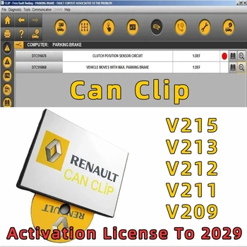 LEGÚJABB SW V215 V213 V212 V211 V209 A Renault számára Can Clip diagnosztikai eszköz ingyenes ajándékok + Reprog V191 + Pin Extractor+Dialogys V4.72