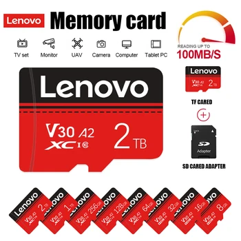 Lenovo 2TB Micro Card Class 10 Flash SD kártya akár 100MB / s memóriakártya 1TB 512GB 256GB 128GB vízálló TF kártya telefon kamera